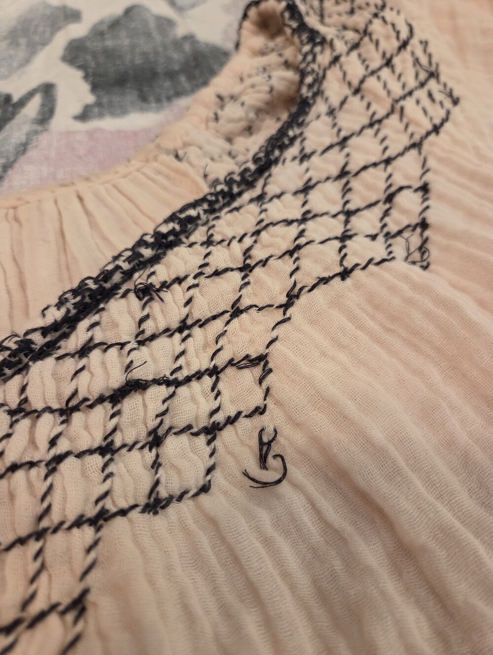FREE PEOPLE Sunday Stroll Light Pink Smocked Embroidered Tiered Gauzy Maxi Dress - Picture 15 of 16